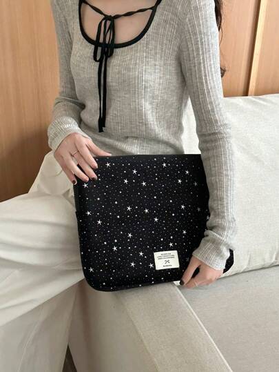 Cute Star Laptop Bag 10/11 Inch Tablet Bag 13/14 Inch 15/15.6 Inch Lightweight Clutch Compatible With IPad, Shock Absorbing Laptop Liner Bag Back To School