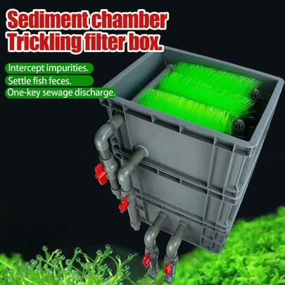 1pc Sedimentation Filter Tank, Circulation System For Fish Tank/Pool, Recommended To Use With Sterilization Lamp, Reduces Filter Replacement Frequency, Sediments Fish Waste, Easy Drainage And Cleaning, Slouchy Person Filter