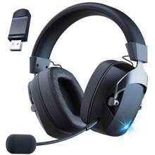 Acinaci Wireless Gaming Headset With Detachable Noise-Proof Microphone, 2.4G Bluetooth - USB - 3.5mm Wired Jack 3 Modes Wireless Gaming Headphones For PC, Switch, Phone, Tablet