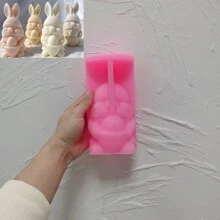 Egg Rabbit Silicone Candle Mold Bunny Resin Silicone Mold Animal Soy Wax Mould Easter Home Decor Concrete Mould - Pink - View 14