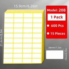 15 hojas de etiquetas blancas en blanco, pegatinas de etiquetas escribibles en múltiples tamaños, pegatinas de clasificación, etiquetas en blanco para contenedores de almacenamiento para frascos, archivos, escuelas, oficinas, cocinas, pegatinas blancas mate - Blanco - Ver 7