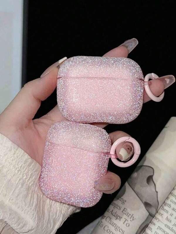 1pc Pink Rhinestone Earphone Case Compatible With Ap1/Ap Pods2/Pods3/Pods Pro/Pods Pro2