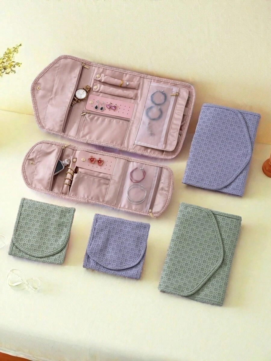 Travel Essential Jewelry Organizer Roll, Can Display And Store Your Jewelry And Beads - Leather Jewelry Roll - View 1