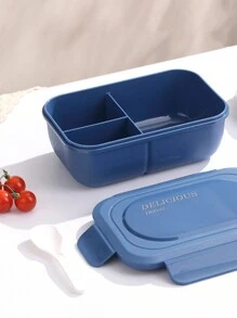 Customized Single-Layer Three Compartment Lunch Box That Can Be Heated In The Microwave, Plastic Sealed With Lid, Leak Proof Partition, Lunch Box With Tableware, Can Be Used In Multiple Scenarios For Learning - Multicolor - View 4