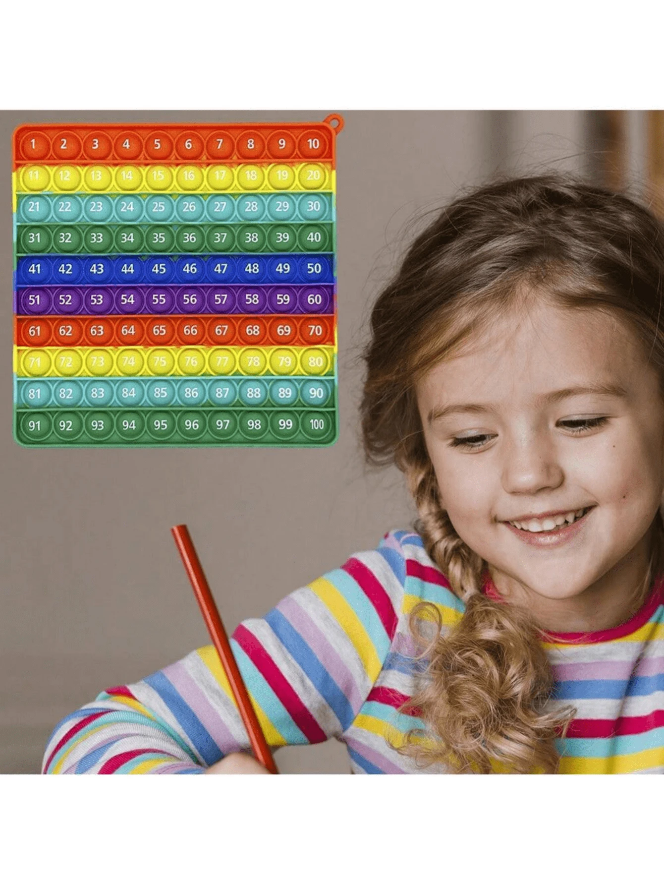 Rainbow 1 100 numbers pop fidget toys math counting games learning