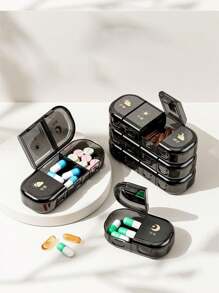 1-częściowy przenośny mini pojemnik na leki z uszczelnionymi przegródkami do przechowywania leków i produktów do pielęgnacji zdrowia trzy razy dziennie