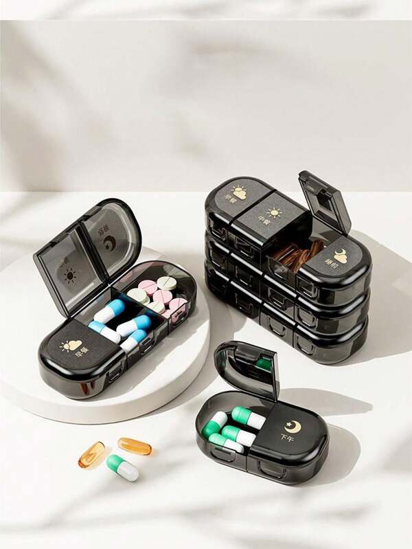 1-częściowy przenośny mini pojemnik na leki z uszczelnionymi przegródkami do przechowywania leków i produktów do pielęgnacji zdrowia trzy razy dziennie