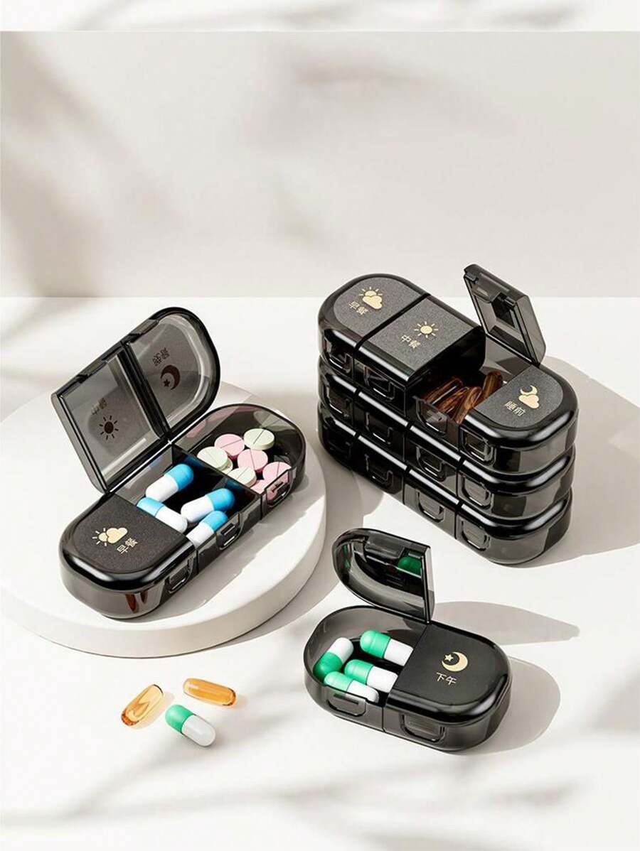 1-częściowy przenośny mini pojemnik na leki z uszczelnionymi przegródkami do przechowywania leków i produktów do pielęgnacji zdrowia trzy razy dziennie