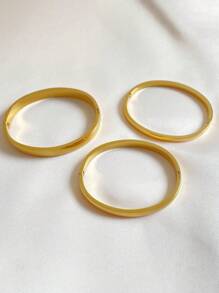 1入組女士不銹鋼魅力手鍊，復古簡潔優雅極簡輕奢手環，極富金屬風格，高光澤表面，進階扣環和設計，鈦鋼魅力手鍊