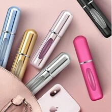 6 Packungen nachfüllbarer Parfümflasche Reisegröße Mini Zerstäuber Nachfüllbare Flasche für Herren Damen Aluminiumlegierung Wiederaufladbarer Taschenspender Kölner Zerstäuber 5ml
