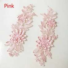 1Pair Embroidered 3D Lace Trim Patches Sticker Sew On Patch Flower Applique DIY Embroidery DIY Clothes Bag Badges Accessories