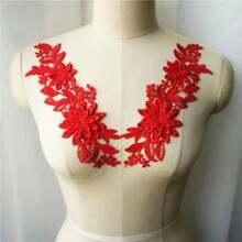 1Pair Embroidered 3D Lace Trim Patches Sticker Sew On Patch Flower Applique DIY Embroidery DIY Clothes Bag Badges Accessories