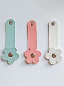 5pcs Floral Leather Cable Organizers (10pcs/Set) - Anti-Tangle, Portable, Great Gift For Women | Multiple Colors For Phone, Earphone, Data Cable, Suitable For Organizing Mobile Cables, Earphones, Bracelets, Necklaces, Ideal For Travel, Outdoor, Hiking, Picnic, Party, Home, Bedroom, Study, Dorm - Flower Style-multicolor - View 9