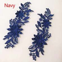 1Pair Embroidered 3D Lace Trim Patches Sticker Sew On Patch Flower Applique DIY Embroidery DIY Clothes Bag Badges Accessories