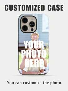 1 st. Aangepaste 2-in-1 fototelefoonhoesje, aangepaste afbeelding telefoonhoesje, koppels/vrienden/familie foto ontwerp, iPhone telefoonhoesje, aangepaste foto gepersonaliseerde schokbestendige telefoon beschermhoes, huisdier foto telefoonhoesje, geweldig cadeau voor vrienden, klasgenoten, familie, vriendin, vriend, compatibel met iPhone 11/12/13/14/15/16 Pro Max