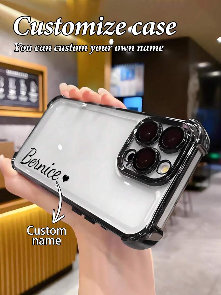 1 Ốp lưng điện thoại chống sốc mạ điện có chữ ký tùy chỉnh tương thích với iPhone 16/16 Pro/16 Plus/16 Pro Max/11/11 Pro/11 Pro Max/12/12 Pro/12 Pro Max/13/13 Pro/13 Pro Max/14/14 Plus/14 Pro/14 Pro Max/15/15 Plus/15 Pro/15 Pro Max/16e/17 Pro Max/17 Air/17 và các mẫu khác - màu đen - Xem 1