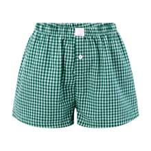 Women Y2K Plaid Shorts Elastic Low Rise Cute Gingham Pajama Boxer Shorts Summer Lounge Pj Sleep Short Bottom Sleepwear - màu xanh lá - Xem 8