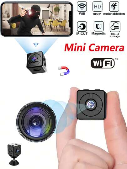 New Upgraded Mini Wireless WiFi Camera, Spy Hidden Security Camera, Nanny Cam, Smart Home Camera, Pet Dog Camera, 1080P HD Remote Portable Indoor/Outdoor Camera, Smartphone App Controlled Room Camera