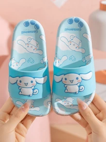 Sanrio Cinnamoroll Cute Cartoon Open Toe Slippers For Girls, Cartoon Shoes, Breathable Non-Slip Thick Bottom Slippers For Indoor Home Bathroom - Blue - View 11