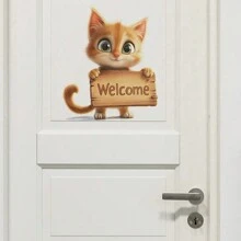 1pc Customizable Cute Cat Wall Sticker For Children's Room Decor, Kindergarten Home Decoration, Removable PVC Wall Decal, Suitable For Kids Room Doors, Customizable For Wall And Window Decor Back To School