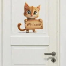 1pc Customizable Cute Cat Wall Sticker For Children's Room Decor, Kindergarten Home Decoration, Removable PVC Wall Decal, Suitable For Kids Room Doors, Customizable For Wall And Window Decor Back To School
