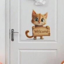 1pc Customizable Cute Cat Wall Sticker For Children's Room Decor, Kindergarten Home Decoration, Removable PVC Wall Decal, Suitable For Kids Room Doors, Customizable For Wall And Window Decor Back To School