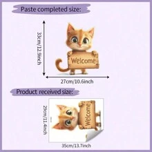 1pc Customizable Cute Cat Wall Sticker For Children's Room Decor, Kindergarten Home Decoration, Removable PVC Wall Decal, Suitable For Kids Room Doors, Customizable For Wall And Window Decor Back To School