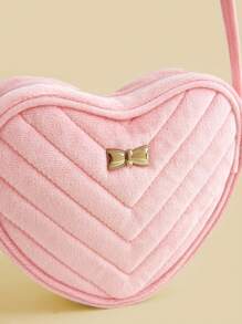 1pc Girls Cute Princess Mini Crossbody Bag, Fashion Heart Shape Casual Coin Purse Accessory - Small Shoulder Bag - View 6