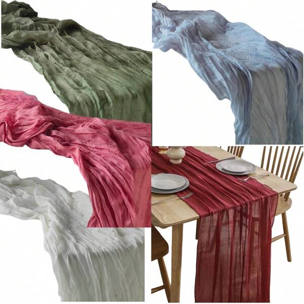 Gauze Table Runner (1-Pack) – Soft Cheesecloth For Romantic Valentine's Day Decor, Wedding Celebrations, And Special Occasions,Wedding Tablecloth,Wedding Decor,Home Decor ,Room Decor, Party Favors Bride