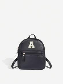 1 件女孩经典背包，带 26 个 A-Z 字母，单肩包，心形钱包，可调节肩带，情人节礼物的理想选择，适合日常、户外、学校、旅行、徒步旅行、便携，很棒的礼物选择 - 黑色 - 查看 55