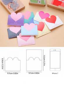 24pcs Heart Shaped Valentine's Day Greeting Cards, Folding Love Note Cards For Flower Shop, Gifts, Birthday, Thanksgiving (Random Colors)
