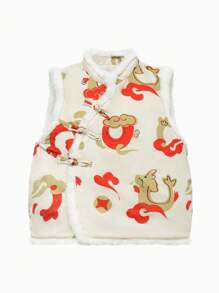 mini bala Boys' & Girls' New Year Baby Vest - White and Red - View 4