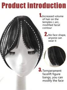 Extension capelli con frangia centrale, molletta per frangia francese diagonale naturale e senza cuciture, ideale per uso quotidiano