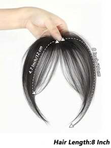 Extension capelli con frangia centrale, molletta per frangia francese diagonale naturale e senza cuciture, ideale per uso quotidiano