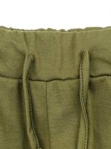 Women Tracksuits, Casual Sportswear Set Solid Color Long Sleeve O-Neck Pullover+Drawstring Trousers Lady Spring Tracksuit Outfit - Army Green - View 7