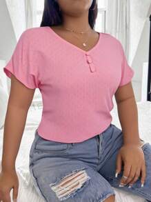Plus Size Women Tops - 粉色 - 查看 2