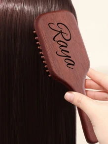 1pc Personalized Engraved Comb, Customized Bridal Comb, Customized Bridesmaid Invitation Gift, Customized Name Massage Comb, Bridesmaid Long Gift, Bridal Party Gift, Bachelorette Party Gift, Women's Personalized Wooden Hairbrush - Multicolor - View 6
