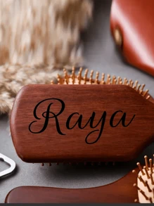 1pc Personalized Engraved Comb, Customized Bridal Comb, Customized Bridesmaid Invitation Gift, Customized Name Massage Comb, Bridesmaid Long Gift, Bridal Party Gift, Bachelorette Party Gift, Women's Personalized Wooden Hairbrush - Multicolor - View 7