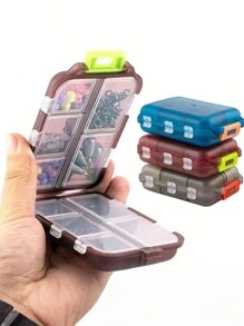 1 个双层药盒，便携式 10 隔层透明密封药品收纳盒，用于耳环、项链、旅行配件、渔具的珠宝盒 - 彩色 - 查看 8