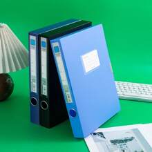 3pcs/Set A4 Colored Thick Folding File Folders Box, Customized Plastic Filing Box For Office Supplies, Contract & Document Storage - Multicolor - View 9