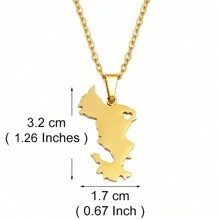 1pc Mayotte Map Pendant Necklaces For Women Girls France Jewelry - Multicolor - View 4
