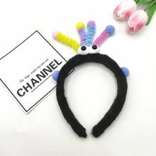 Bandeau fluffy coloré élégant en polyester avec torsade, accessoire de tête de dessin animé mignon pour femmes, pour l'automne/l'hiver, serre-tête, cerceaux à cheveux