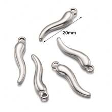 5 Stücke Edelstahl Metall Rot Chili Pfeffer Anhänger Gemüse Charm für DIY Schmuckherstellung Ohrringe Halskette Armband Zubehör