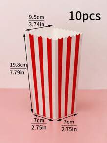 5 szt./10 szt. pojemników na popcorn, uchwyty na przekąski popcorn, torebki na popcorn, odpowiednie na imprezy i do kina, dekoracja urodzinowa na karnawał