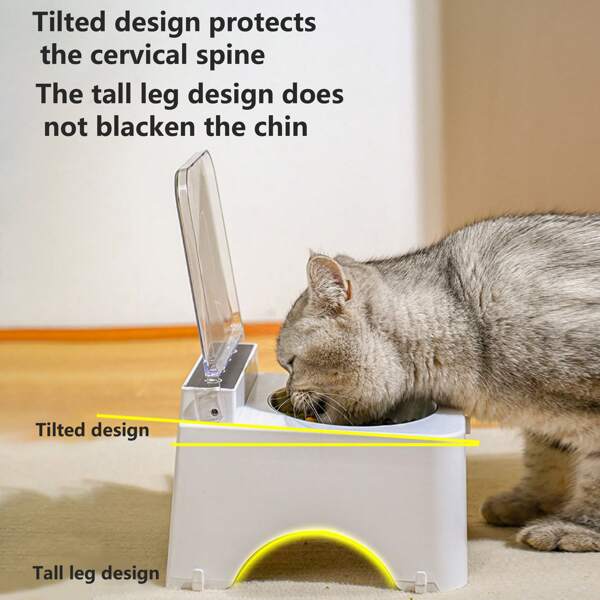 1pc Cat/Dog Lover Gift And Dog/Cat Mom Love Cat Lover Gift And Cat Mom Love Bowl Feeder, Automatic Open Cover Feeder, Covered Anti-Dust, Detachable & Easy To Clean, Cat Lover Gift And Cat Mom Love Dog Lover Gift And Dog Mom Love Bowl, Cat/Dog Lover Gift And Dog/Cat Mom Love Supplies, Cat Lover Gift And Cat Mom Love Food