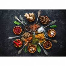 1 件无框现代烹饪香草香料寿司用具勺子墙面艺术海报帆布画奢华艺术品海报印刷家居厨房装饰植物