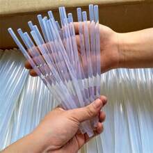 10/20/30 piezas Barras de pegamento termofundible transparentes de 20 cm de largo, adhesión alta para pistola de pegamento DIY - Blanco - Ver 2