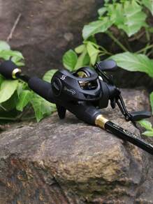 SOUGAYILANG 基础/轻便便携式钓竿套装，包括伸缩钓竿、8.1:1速比的鼓式渔线轮、彩色PE编织钓线以及软/硬饵，适用于淡水和海水垂钓。