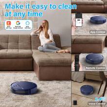 Robot Vacuum Cleaner, 2 In 1 Robot Vacuum And Mop Combo For Pet Hair, Hard Floor - Blue - View 2