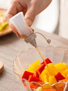 2/4/8pcs Portable Seasoning Squeeze Bottle, Mini Translucent Sauce Bottle For Outdoor Camping